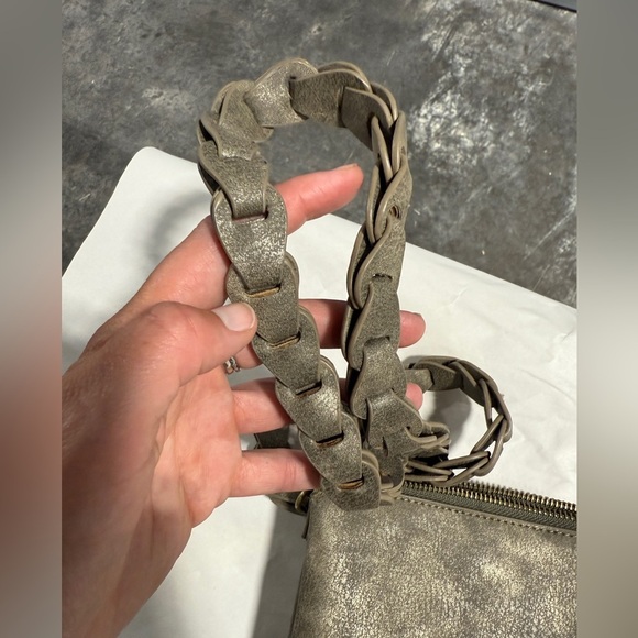 ANTHROPOLOGIE Valerie Braided Strap Distressed Crossbody Purse - Picture 8 of 12
